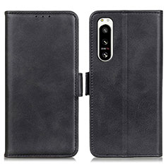 Leather Case Stands Flip Cover Holder M15L for Sony Xperia 5 IV Black