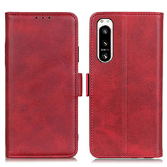 Leather Case Stands Flip Cover Holder M15L for Sony Xperia 5 IV Red