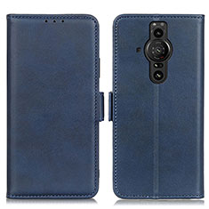 Leather Case Stands Flip Cover Holder M15L for Sony Xperia PRO-I Blue