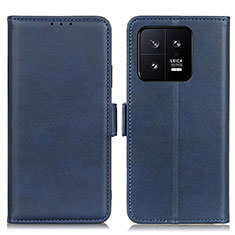 Leather Case Stands Flip Cover Holder M15L for Xiaomi Mi 13 5G Blue