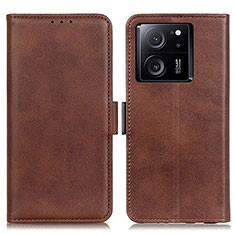 Leather Case Stands Flip Cover Holder M15L for Xiaomi Mi 13T 5G Brown