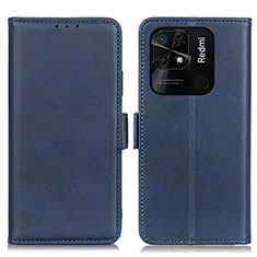 Leather Case Stands Flip Cover Holder M15L for Xiaomi Redmi 10C 4G Blue