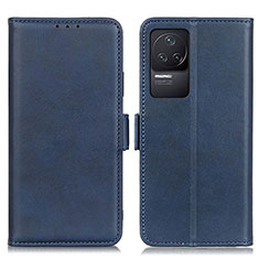 Leather Case Stands Flip Cover Holder M15L for Xiaomi Redmi K50 5G Blue