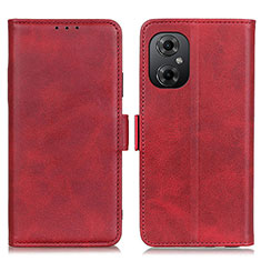 Leather Case Stands Flip Cover Holder M15L for Xiaomi Redmi Note 11R 5G Red