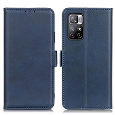 Leather Case Stands Flip Cover Holder M15L for Xiaomi Redmi Note 11S 5G Blue
