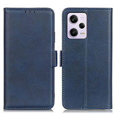 Leather Case Stands Flip Cover Holder M15L for Xiaomi Redmi Note 12 Pro 5G Blue