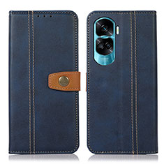 Leather Case Stands Flip Cover Holder M16L for Huawei Honor 90 Lite 5G Blue