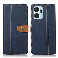 Leather Case Stands Flip Cover Holder M16L for Huawei Honor X7a Blue