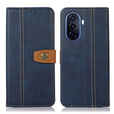 Leather Case Stands Flip Cover Holder M16L for Huawei Nova Y70 Plus Blue