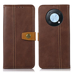 Leather Case Stands Flip Cover Holder M16L for Huawei Nova Y90 Brown