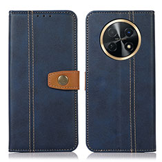 Leather Case Stands Flip Cover Holder M16L for Huawei Nova Y91 Blue