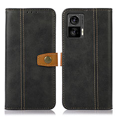 Leather Case Stands Flip Cover Holder M16L for Motorola Moto Edge 30 Lite 5G Black