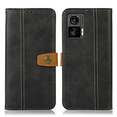 Leather Case Stands Flip Cover Holder M16L for Motorola Moto Edge 30 Neo 5G Black