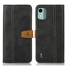 Leather Case Stands Flip Cover Holder M16L for Nokia C12 Black