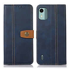 Leather Case Stands Flip Cover Holder M16L for Nokia C12 Blue