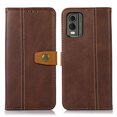 Leather Case Stands Flip Cover Holder M16L for Nokia C210 Brown