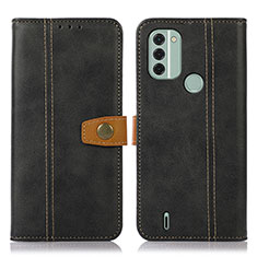 Leather Case Stands Flip Cover Holder M16L for Nokia C31 Black