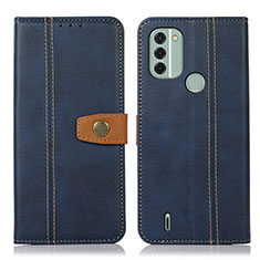 Leather Case Stands Flip Cover Holder M16L for Nokia C31 Blue