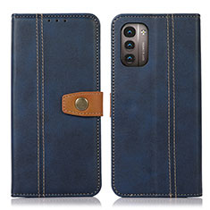 Leather Case Stands Flip Cover Holder M16L for Nokia G11 Blue