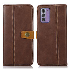 Leather Case Stands Flip Cover Holder M16L for Nokia G42 5G Brown