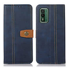 Leather Case Stands Flip Cover Holder M16L for Nokia XR21 Blue