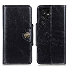 Leather Case Stands Flip Cover Holder M16L for Samsung Galaxy S23 Ultra 5G Black