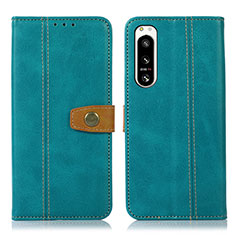 Leather Case Stands Flip Cover Holder M16L for Sony Xperia 5 IV Green