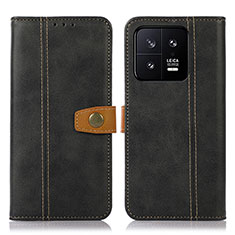 Leather Case Stands Flip Cover Holder M16L for Xiaomi Mi 13 5G Black