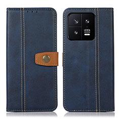 Leather Case Stands Flip Cover Holder M16L for Xiaomi Mi 13 5G Blue