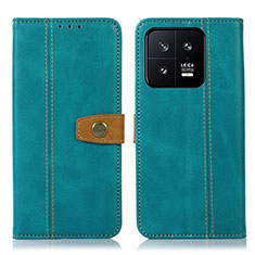 Leather Case Stands Flip Cover Holder M16L for Xiaomi Mi 13 5G Green