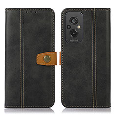 Leather Case Stands Flip Cover Holder M16L for Xiaomi Redmi 11 Prime 4G Black