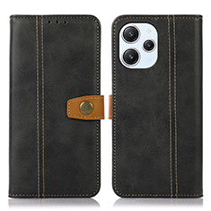 Leather Case Stands Flip Cover Holder M16L for Xiaomi Redmi 12 4G Black