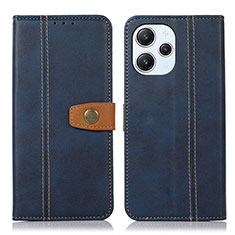 Leather Case Stands Flip Cover Holder M16L for Xiaomi Redmi 12 4G Blue
