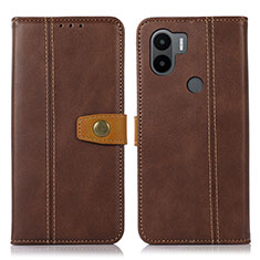 Leather Case Stands Flip Cover Holder M16L for Xiaomi Redmi A1 Plus Brown