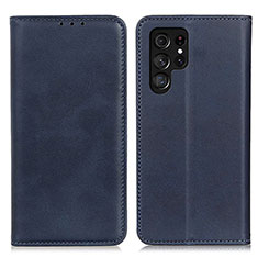 Leather Case Stands Flip Cover Holder M17L for Samsung Galaxy S21 Ultra 5G Blue