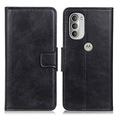 Leather Case Stands Flip Cover Holder M19L for Motorola Moto G51 5G Black