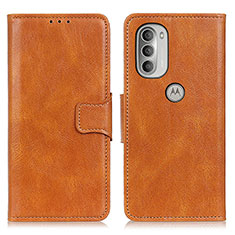 Leather Case Stands Flip Cover Holder M19L for Motorola Moto G51 5G Brown