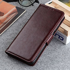 Leather Case Stands Flip Cover Holder M20L for Samsung Galaxy S22 5G Brown