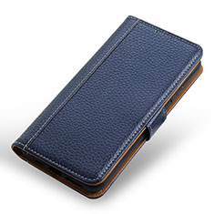 Leather Case Stands Flip Cover Holder M28L for Samsung Galaxy S21 Plus 5G Blue