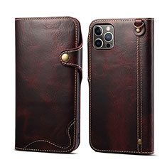 Leather Case Stands Flip Cover Holder MT1 for Apple iPhone 14 Pro Brown