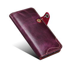 Leather Case Stands Flip Cover Holder MT5 for Apple iPhone 14 Pro Purple