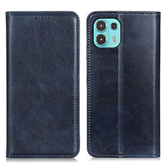 Leather Case Stands Flip Cover Holder N01P for Motorola Moto Edge 20 Lite 5G Blue
