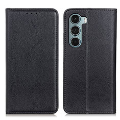 Leather Case Stands Flip Cover Holder N01P for Motorola Moto Edge S30 5G Black