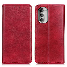 Leather Case Stands Flip Cover Holder N01P for Motorola Moto G Stylus (2022) 4G Red