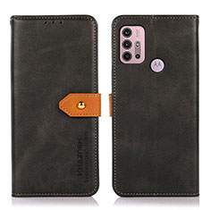 Leather Case Stands Flip Cover Holder N01P for Motorola Moto G30 Black