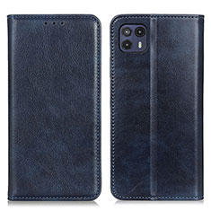 Leather Case Stands Flip Cover Holder N01P for Motorola Moto G50 5G Blue