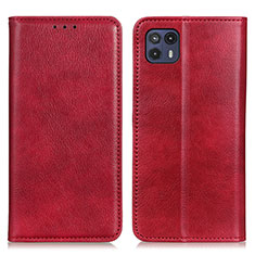 Leather Case Stands Flip Cover Holder N01P for Motorola Moto G50 5G Red