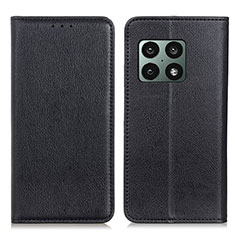 Leather Case Stands Flip Cover Holder N01P for OnePlus 10 Pro 5G Black