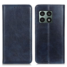 Leather Case Stands Flip Cover Holder N01P for OnePlus 10 Pro 5G Blue