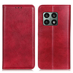 Leather Case Stands Flip Cover Holder N01P for OnePlus 10 Pro 5G Red